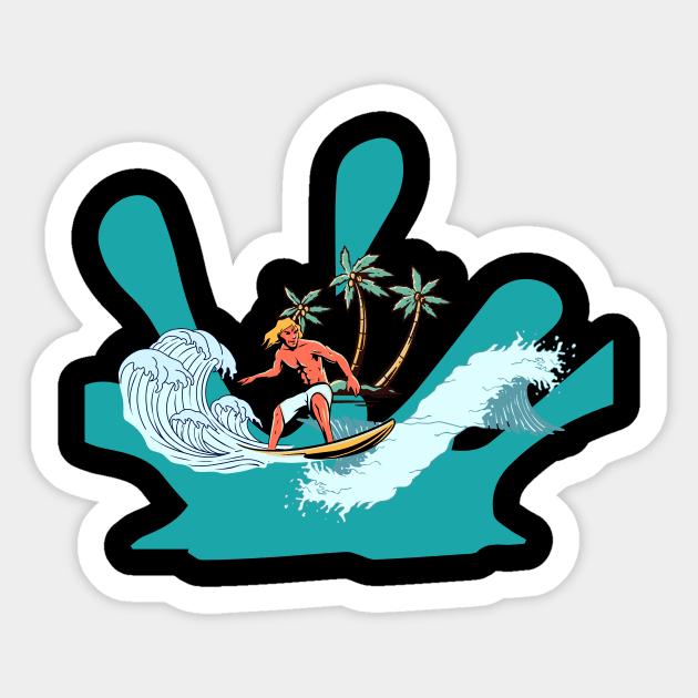 Catch the Wave of Adventure Sticker by NedisDesign